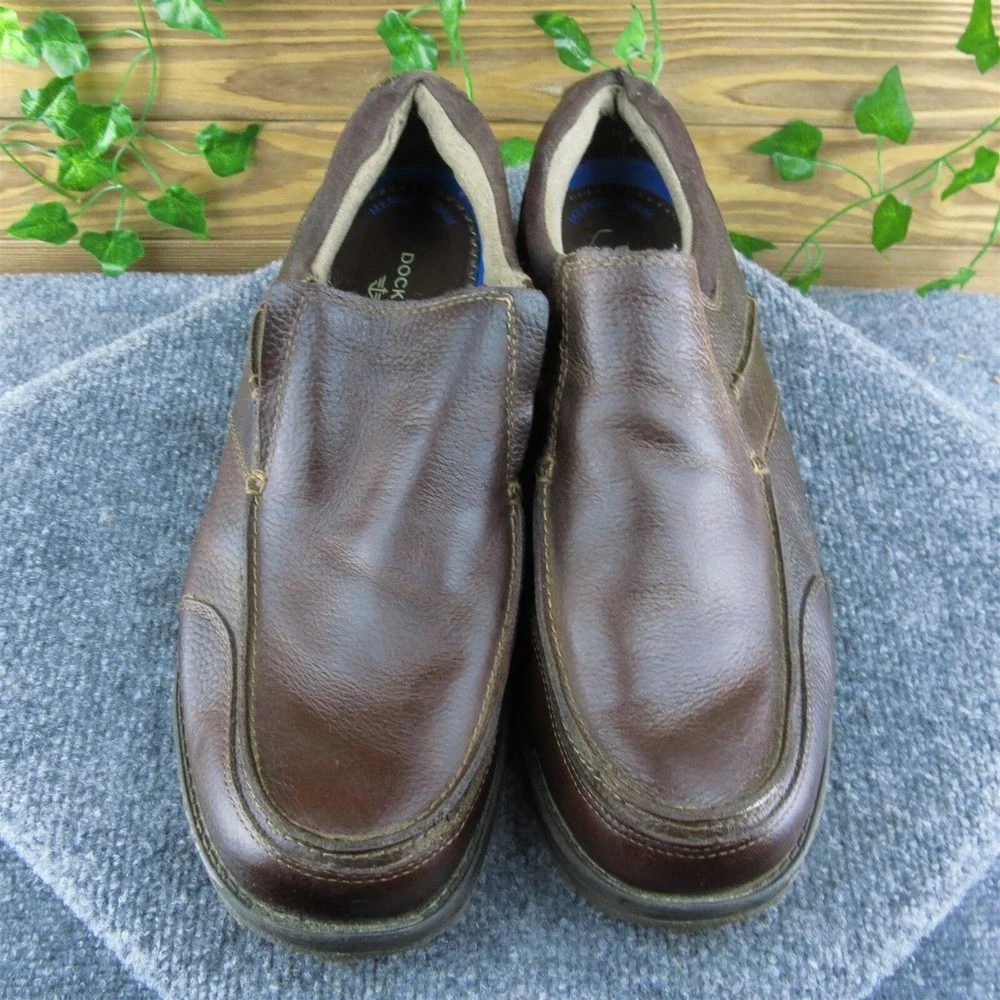 Dockers Men Loafer Shoes Brown Leather Slip On Size 13‎ Medium